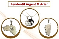 Vente en gros des pendentifs en acier et argent